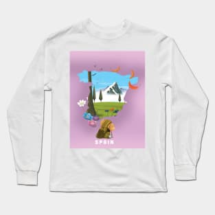 Spain Travel map Long Sleeve T-Shirt